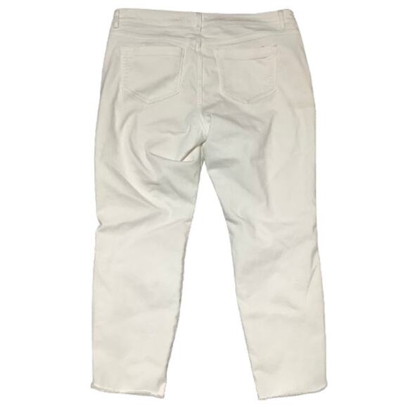 J.Jill White Denim Capri with Ankle Slit Authentic Fit 12 Classic, Casual - Picture 2 of 8